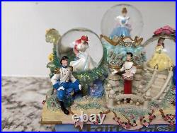 Disney Princess Fairy Tales Musical Box Snow Globe Ariel Belle Cinderella Light