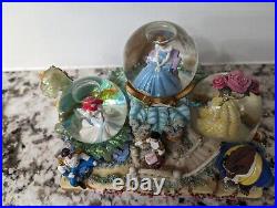 Disney Princess Fairy Tales Musical Box Snow Globe Ariel Belle Cinderella Light