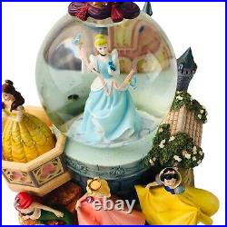 Disney Princess Large Snow Water Globe Music Box A Dream Is A Wish. READ Below