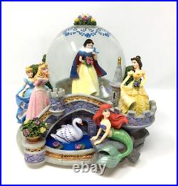 Disney Princess Musical Snow Globe Snow White Cinderella Belle Mermaid Excellent