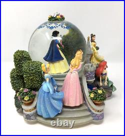 Disney Princess Musical Snow Globe Snow White Cinderella Belle Mermaid Excellent