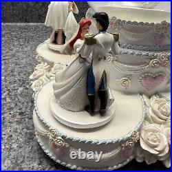 Disney Princess Wedding Cake Musical Rotating Snow Globe READ DESCRIPTION