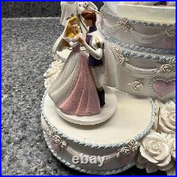 Disney Princess Wedding Cake Musical Rotating Snow Globe READ DESCRIPTION