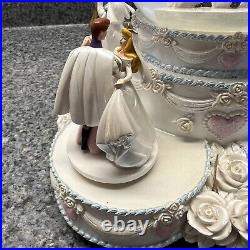 Disney Princess Wedding Cake Musical Rotating Snow Globe READ DESCRIPTION