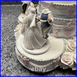 Disney Princess Wedding Cake Musical Rotating Snow Globe READ DESCRIPTION