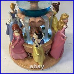 Disney Princess Wishing Fountain Snow Globe Musical Disney Store Exclusive READ