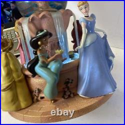 Disney Princess Wishing Fountain Snow Globe Musical Disney Store Exclusive READ