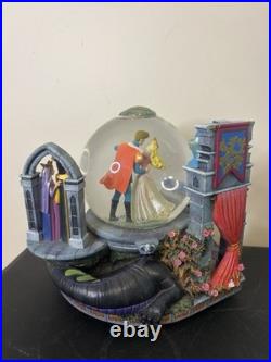 Disney SLEEPING BEAUTY Prince Philip Once Upon A Dream Musical Snow Globe Flaws