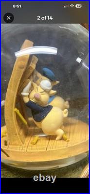 Disney Silly Symphony Three Little Pigs 70th Anniv. Musical Snow Globe Works