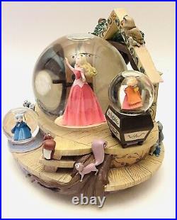 Disney Sleeping Beauty Aurora And Three Fairy Godmothers Musical Snow Globe