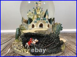 Disney Sleeping Beauty Castle Once Upon A Dream Snow Globe Dragon with music box
