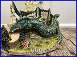 Disney Sleeping Beauty Castle Once Upon A Dream Snow Globe Dragon with music box