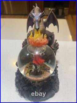 Disney Sleeping Beauty Maleficent As Dragon & Prince Phillip Snow Globe. 2003