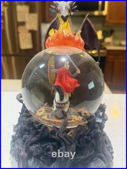 Disney Sleeping Beauty Maleficent As Dragon & Prince Phillip Snow Globe. 2003