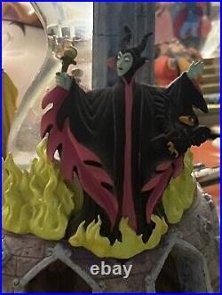 Disney Sleeping Beauty Malificent Hourglass Snowglobe Music Light Rare Villains