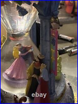 Disney Sleeping Beauty Malificent Hourglass Snowglobe Music Light Rare Villains