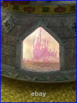 Disney Sleeping Beauty Malificent Hourglass Snowglobe Music Light Rare Villains