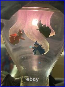 Disney Sleeping Beauty Malificent Hourglass Snowglobe Music Light Rare Villains