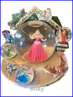 Disney Sleeping Beauty Musical Snow Globe Multi Globes Fairy Godmothers Animals Disney Sleeping Beauty Musical Snow Globe Multi Globes Fairy Godmothers Animals