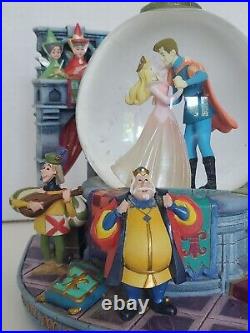 Disney Sleeping Beauty Once Upon A Dream Musical Light up Snow Globe in box