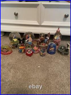 Disney SnowGlobe Collection Lot of 11-Rare Vitage Disney Snowglobes Music Bundle