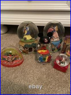 Disney SnowGlobe Collection Lot of 11-Rare Vitage Disney Snowglobes Music Bundle