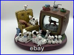 Disney Snow Globe 101 Dalmatians Watching TV Bolt Musical