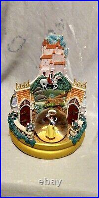 Disney Snow Globe 3 Princess Castle Snowglobe Rotates/Plays Music