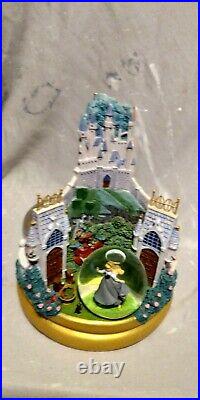 Disney Snow Globe 3 Princess Castle Snowglobe Rotates/Plays Music