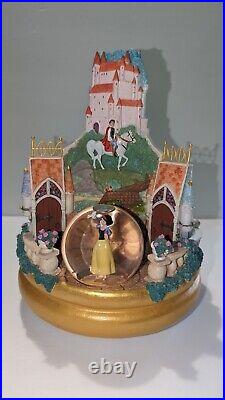 Disney Snow Globe 3 Princess Castle Snowglobe Rotates/Plays Music