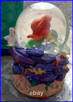 Disney Snow Globe Ariel The Little Mermaid Under The Sea Music Box RARE With Box