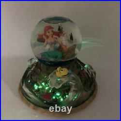 Disney Snow Globe LITTLE MERMAID Ariel Musical Part Of Your World Lights Up Rare