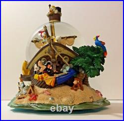 Disney Snow Globe Music Box Tune All in the Golden Afternoon 19506 Pirate Ship