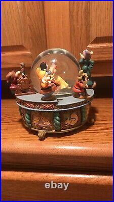 Disney-Snow White 7 Dwarf Musical Snow Globe Reading Book Whistle a Happy Tune