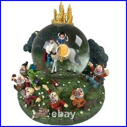 Disney Snow White & Seven Dwarfs Musical Snow Globe Prince Castle Brahms Walz
