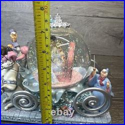 Disney Snowglobe Cinderella & Prince Musical Carriage Motorized 50th Anniversary