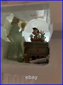 Disney? Snowglobe Pinocchio & Blue Fairy Snow Globe Musical Toyland Boxed