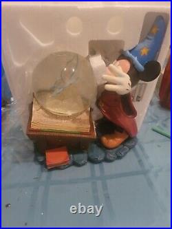Disney Snowglobe Sorcerers Apprentice Fantasia Large Snow Globe Mickey