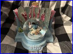 Disney Stitch Elvis Light Up Musical Snow Globe Glitter Fan Working Dome Statue