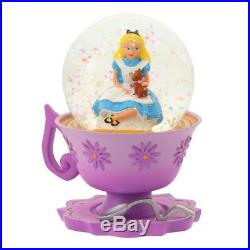 Disney Store 25th Alice Cheshire cat White Rabbit Snow Globe Dome Set figure