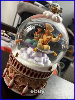 Disney Store Aladdin & Jasmine Musical Snow Globe A Whole New World NIB