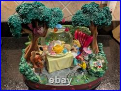 Disney Store Alice In Wonderland Musical Snow Globe Mad Hatter Cheshire Cat