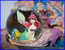 Disney Store Ariel Little Mermaid Water Fountain Snow Globe Works