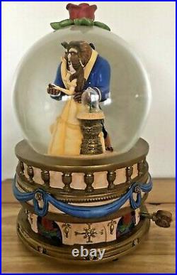 Disney Store Beauty & The Beast Musical Snow Globe Belle Rose With Box No Bubble