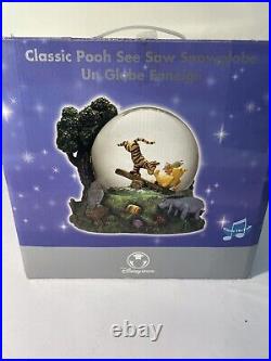 Disney Store Classic Pooh See Saw Snow Globe In Box Rare, Tested Music Works