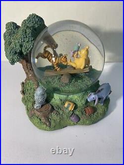 Disney Store Classic Pooh See Saw Snow Globe In Box Rare, Tested Music Works