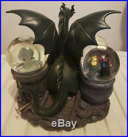 Disney Store Exclusive Villains Dragon Maleficent Light-Up Musical Snow Globe