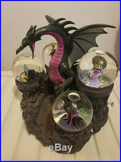 Disney Store Exclusive Villains Dragon Maleficent Light-Up Musical Snow Globe