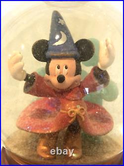Disney Store Fantasia 65th Anniversary Mickey Light Up Musical Snow Globe Works