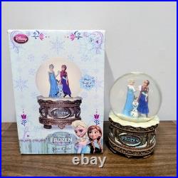Disney Store Frozen Elsa Anna & Olaf Musical Snow Globe LET IT GO Snowglobe VGC